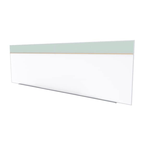 Combo Whiteboard/Bulletin, Mag Por/Vnyl, Styl A, 5 ft H x 16 ft W, Silver